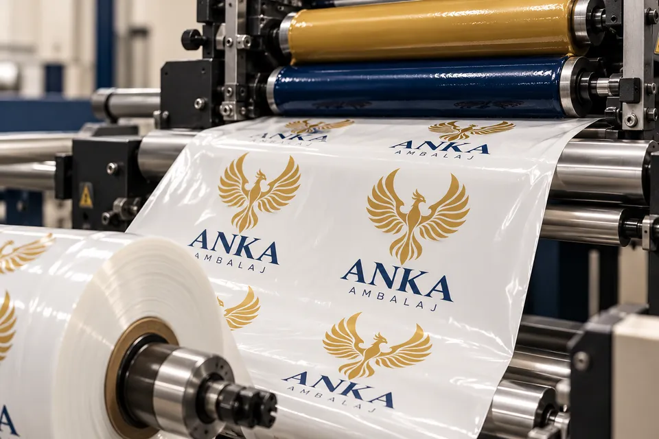 Toptan Poşet Baskı için Anka Ambalaj logo baskılı ürün örneği